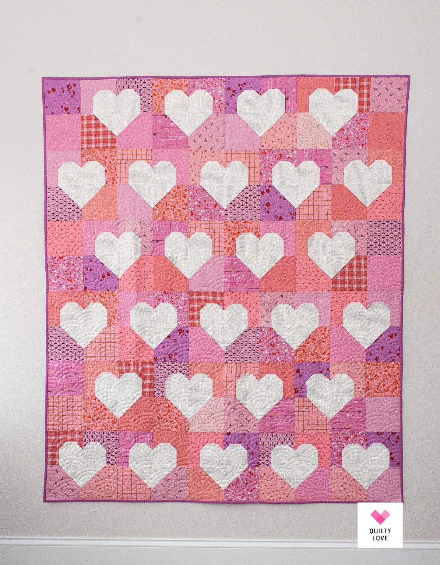 Patchwork Hearts II PRINTED Quilt Pattern