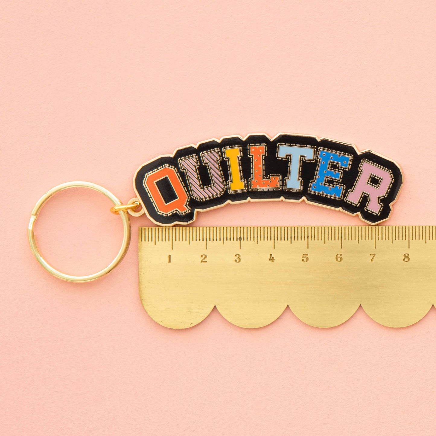 Quilter Enamel Keychain - Bag Charm