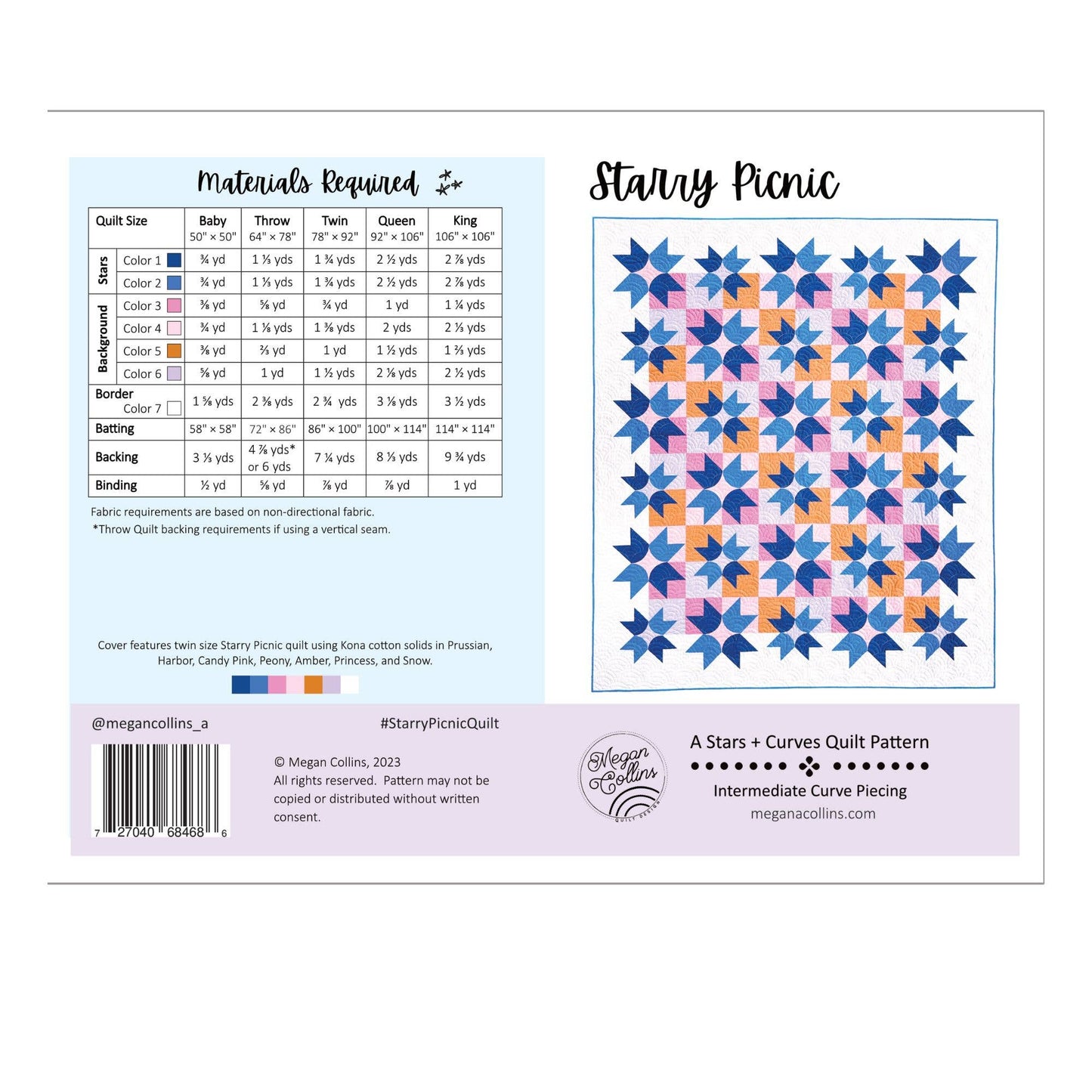 Starry Picnic Quilt Pattern