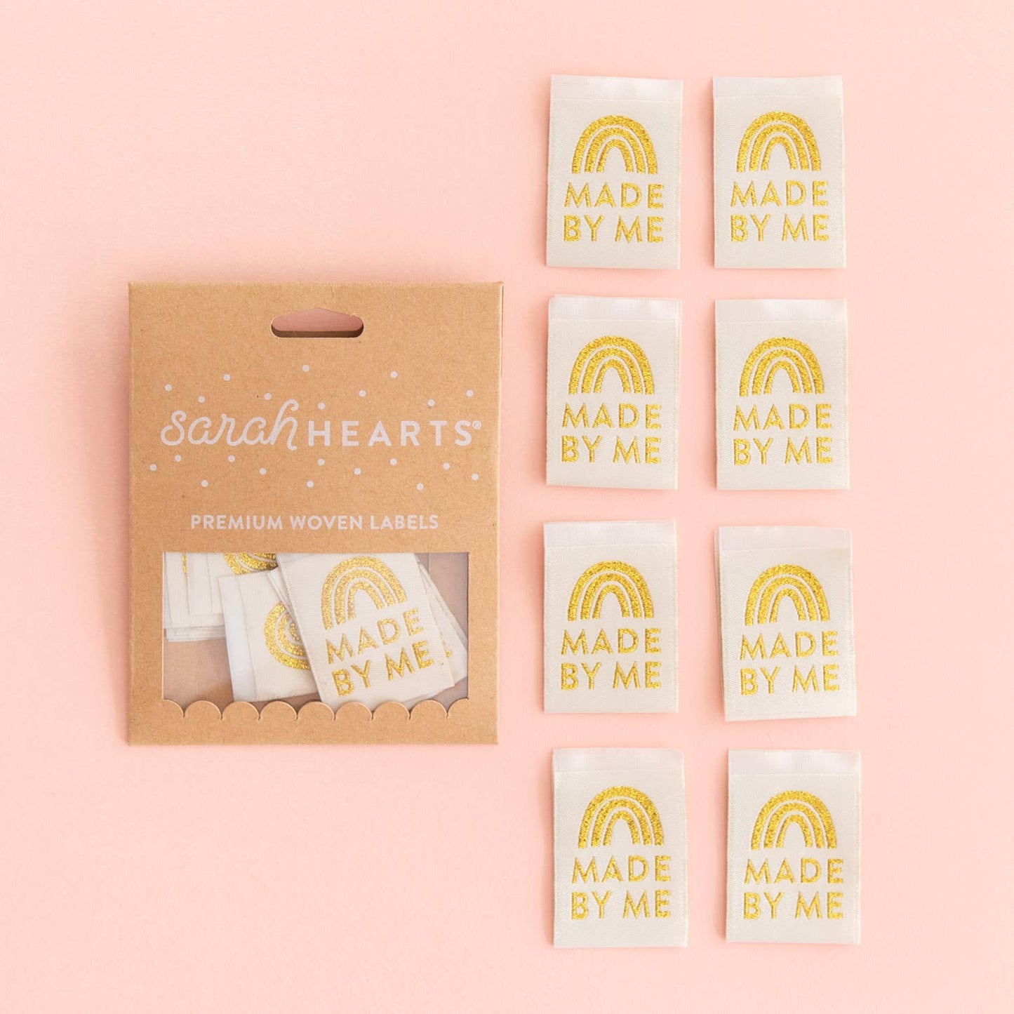 Made by Me - Gold Sewing Woven Clothing Label Tags