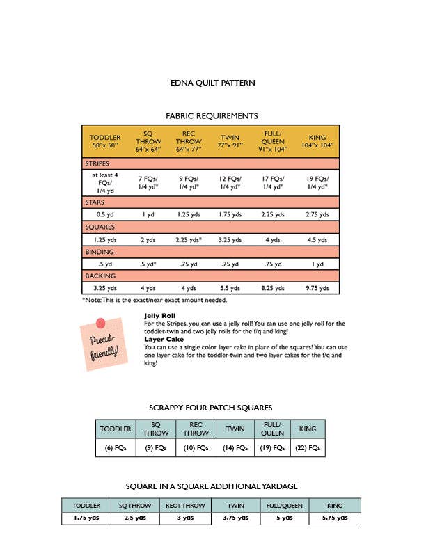 Edna Quilt Pattern | Paper Version