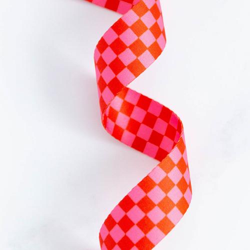 Strawberry Checker Webbing 1.5”