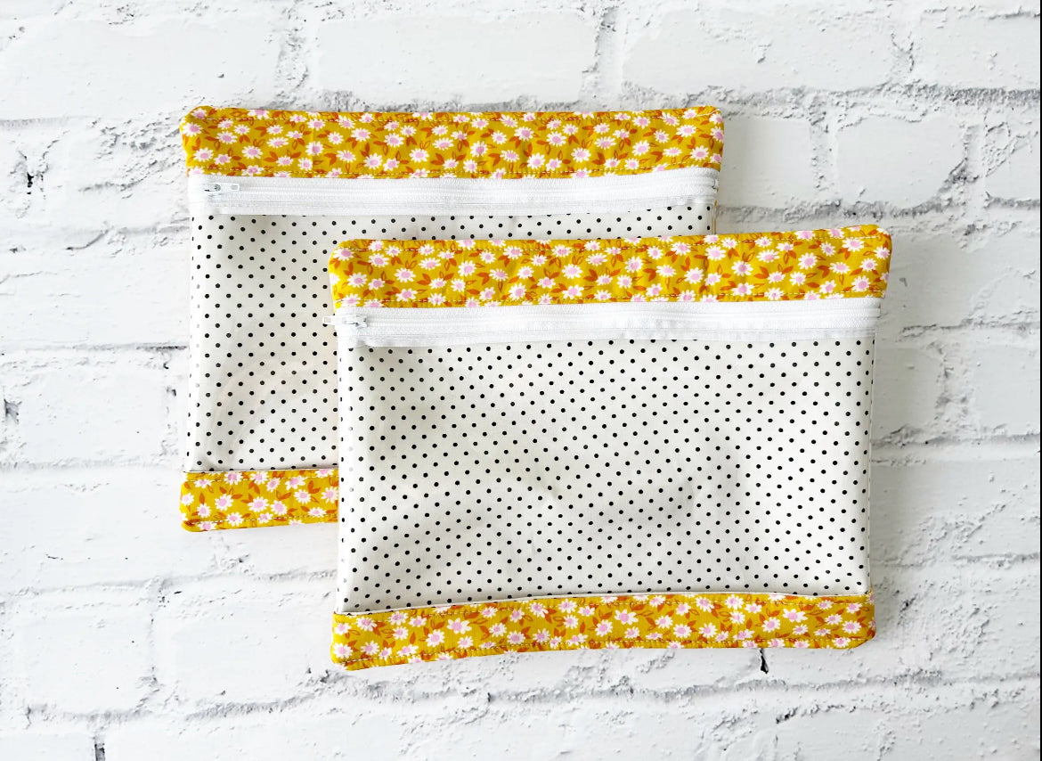 Embroidery Project Bag, Clear Zipper Bag
