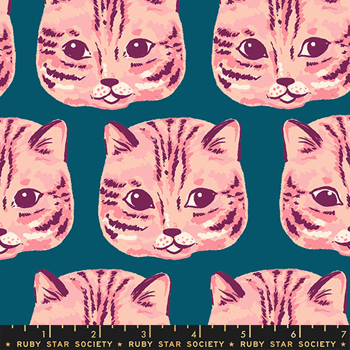 PREORDER: Oops All Cats Meow Meow Canvas in Warm Teal
