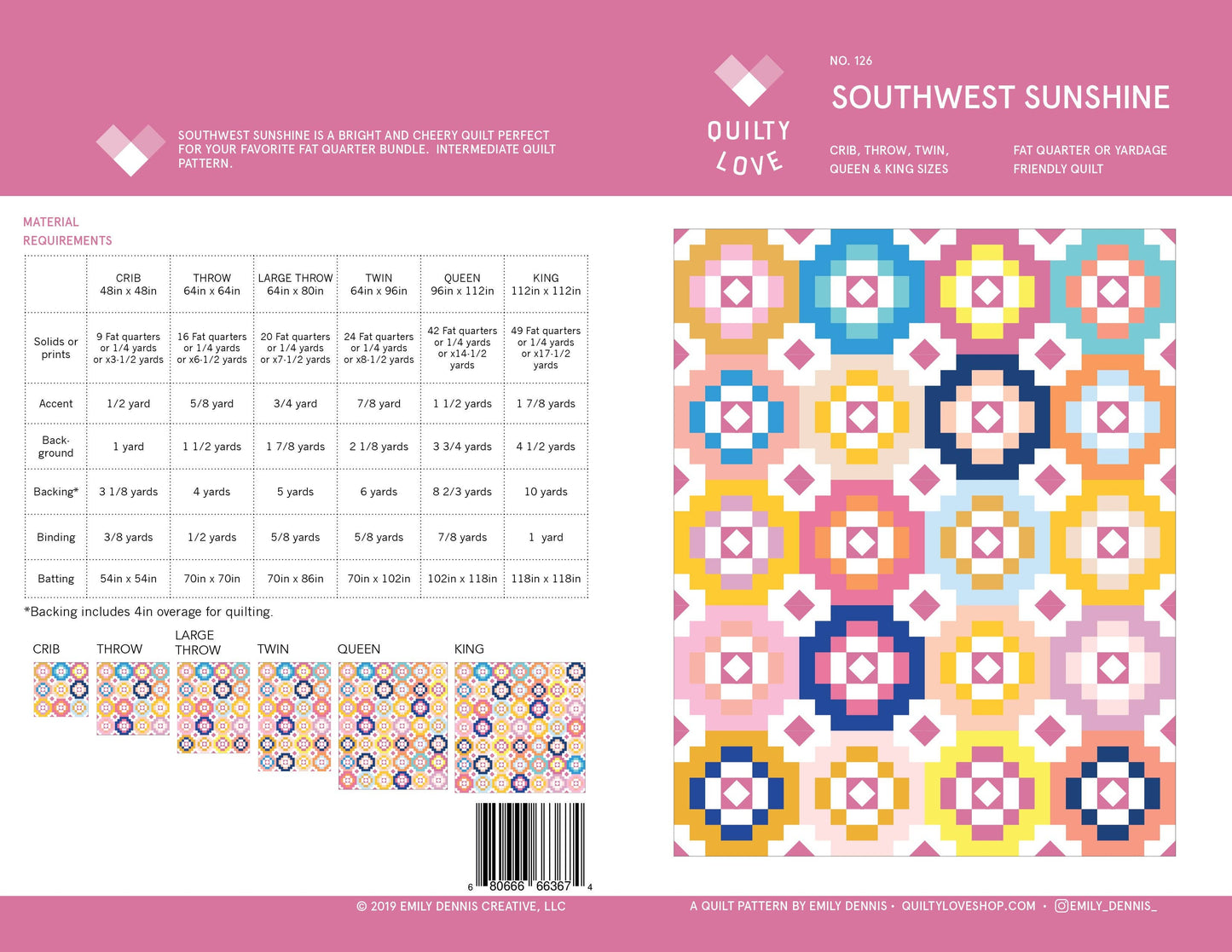 Southwest Sunshine PAPER Quilt Pattern