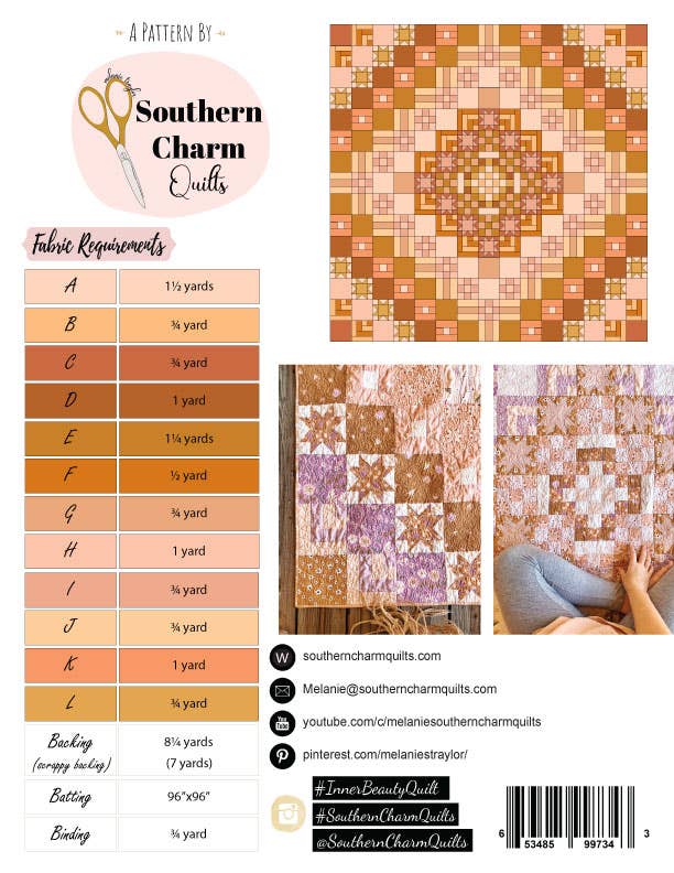 Inner Beauty Quilt Pattern - Paper Pattern