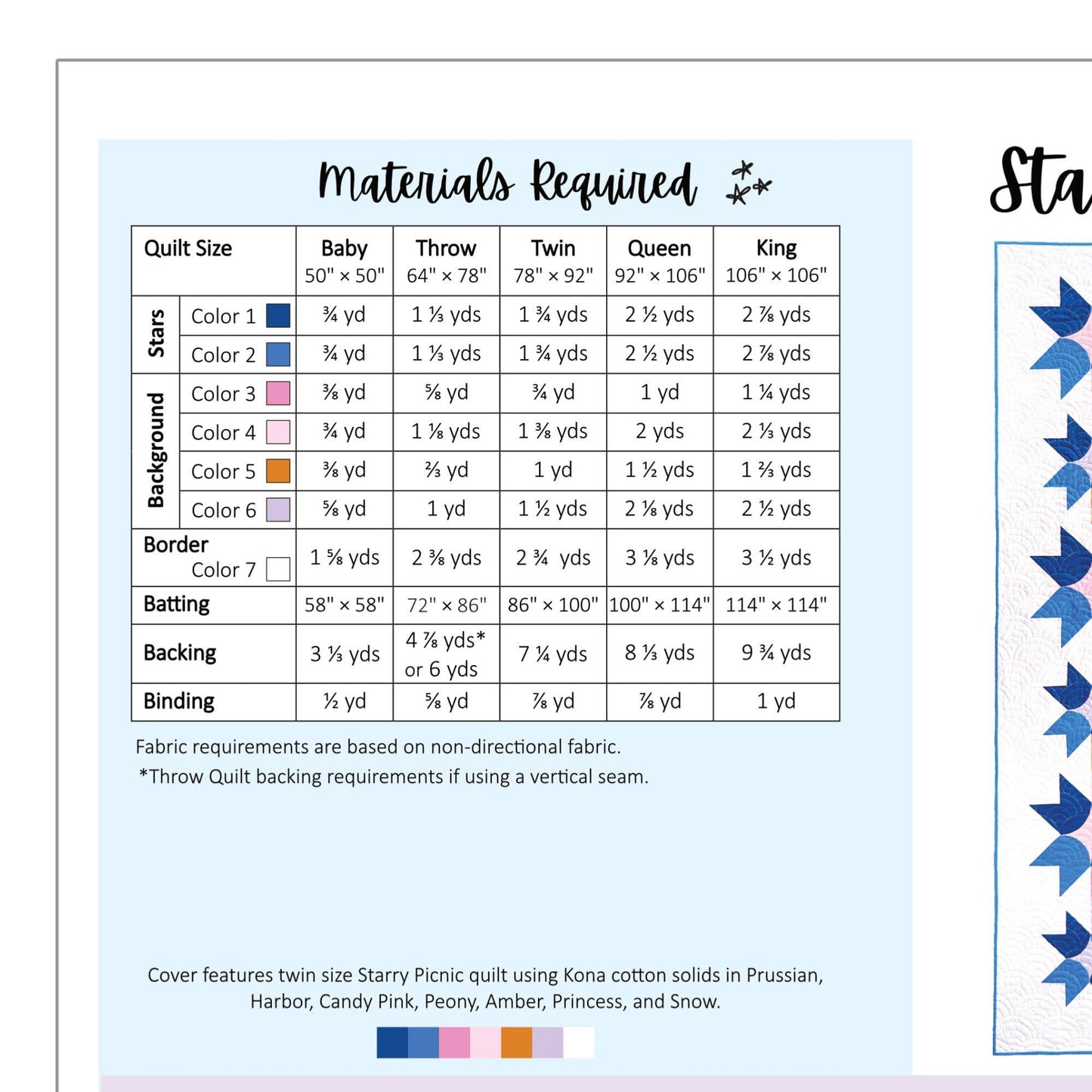 Starry Picnic Quilt Pattern