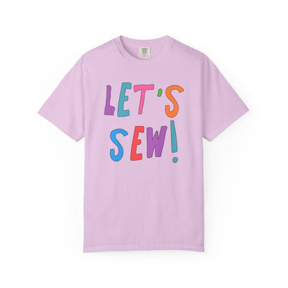Colorful Sewing Lover T-Shirt for Friend: Let's Sew!: Orchid