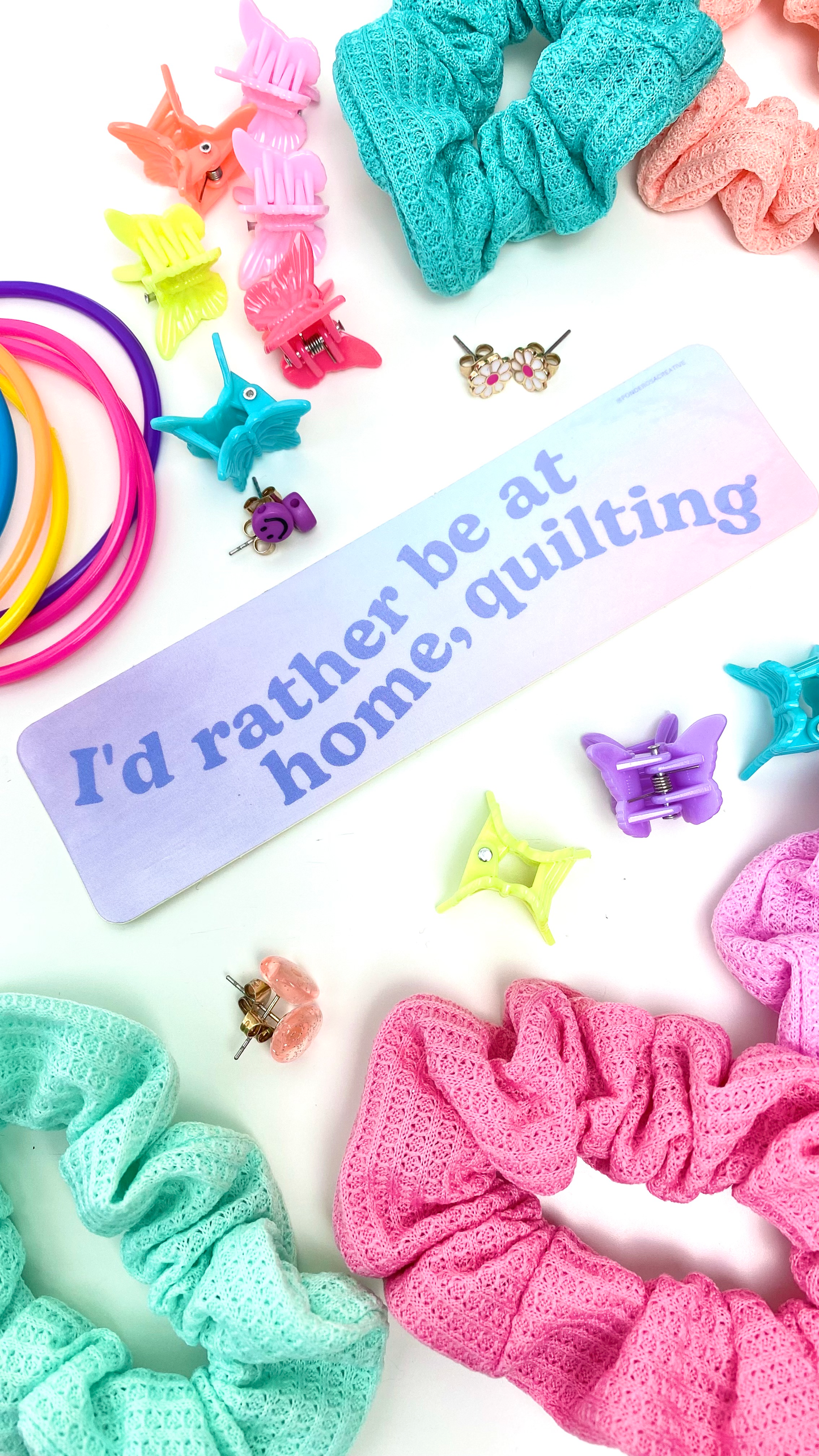 "I'd Rather Be At Home Quilting" Sticker - Rectangle