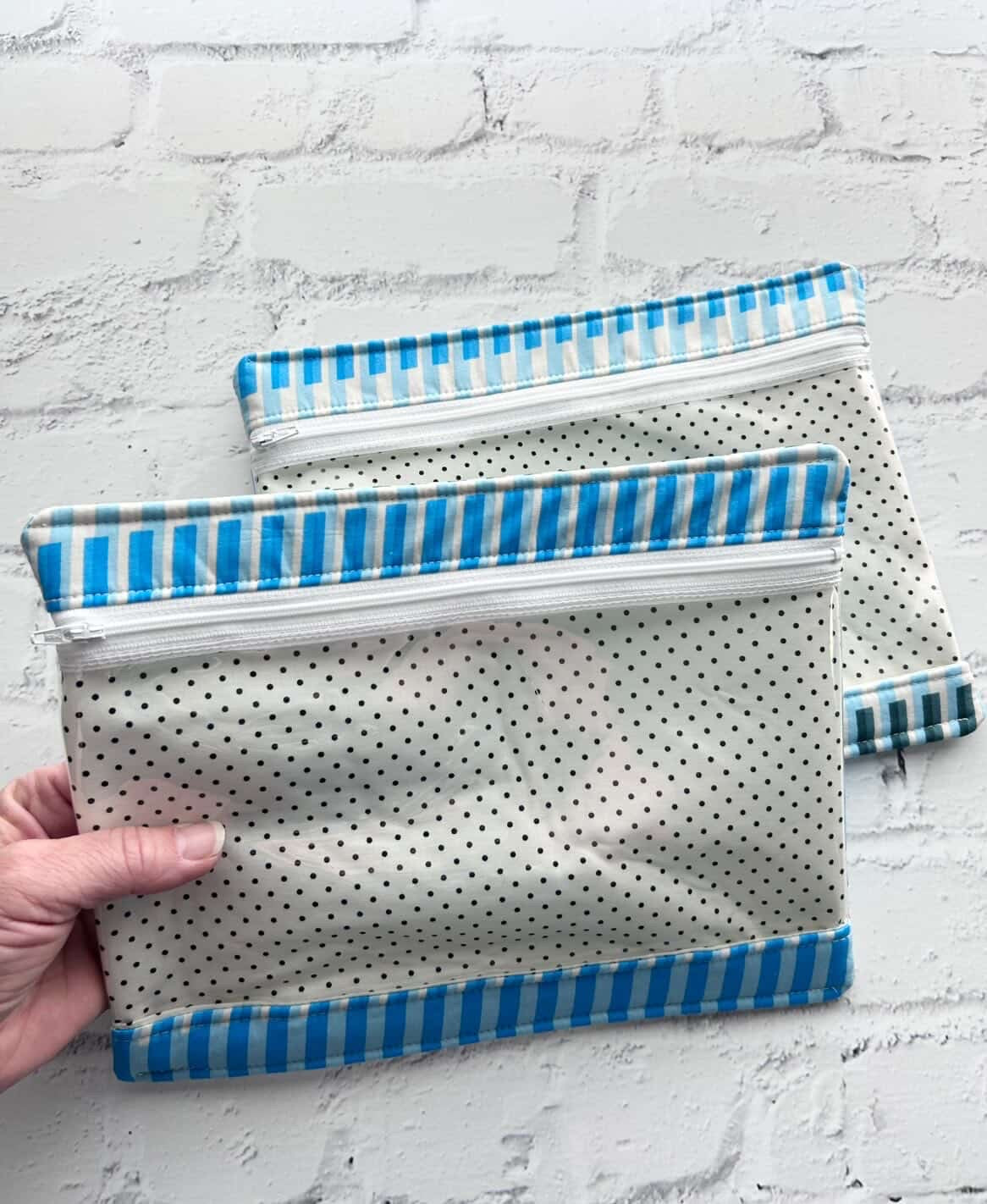 Embroidery Project Bag, Clear Zipper Bag