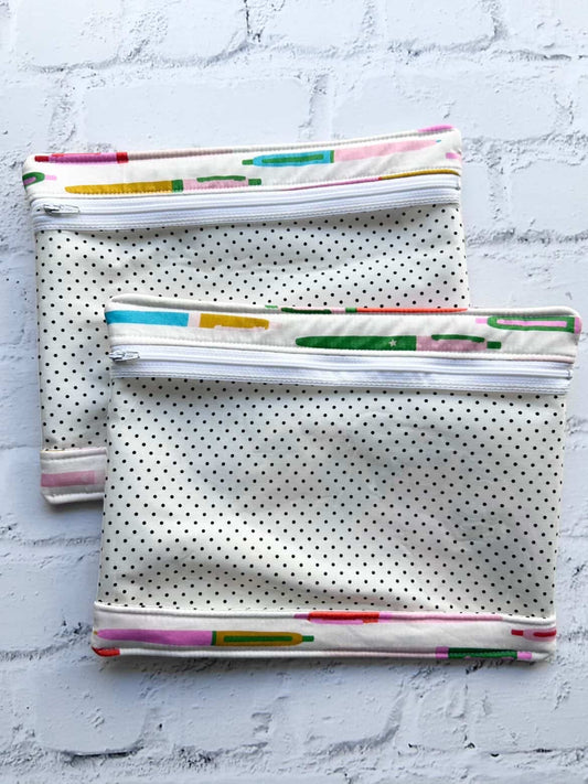 Embroidery Project Bag, Clear Zipper Bag
