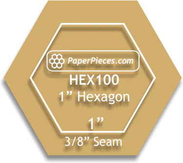 1" Acrylic Hexagons- 3/8 seam