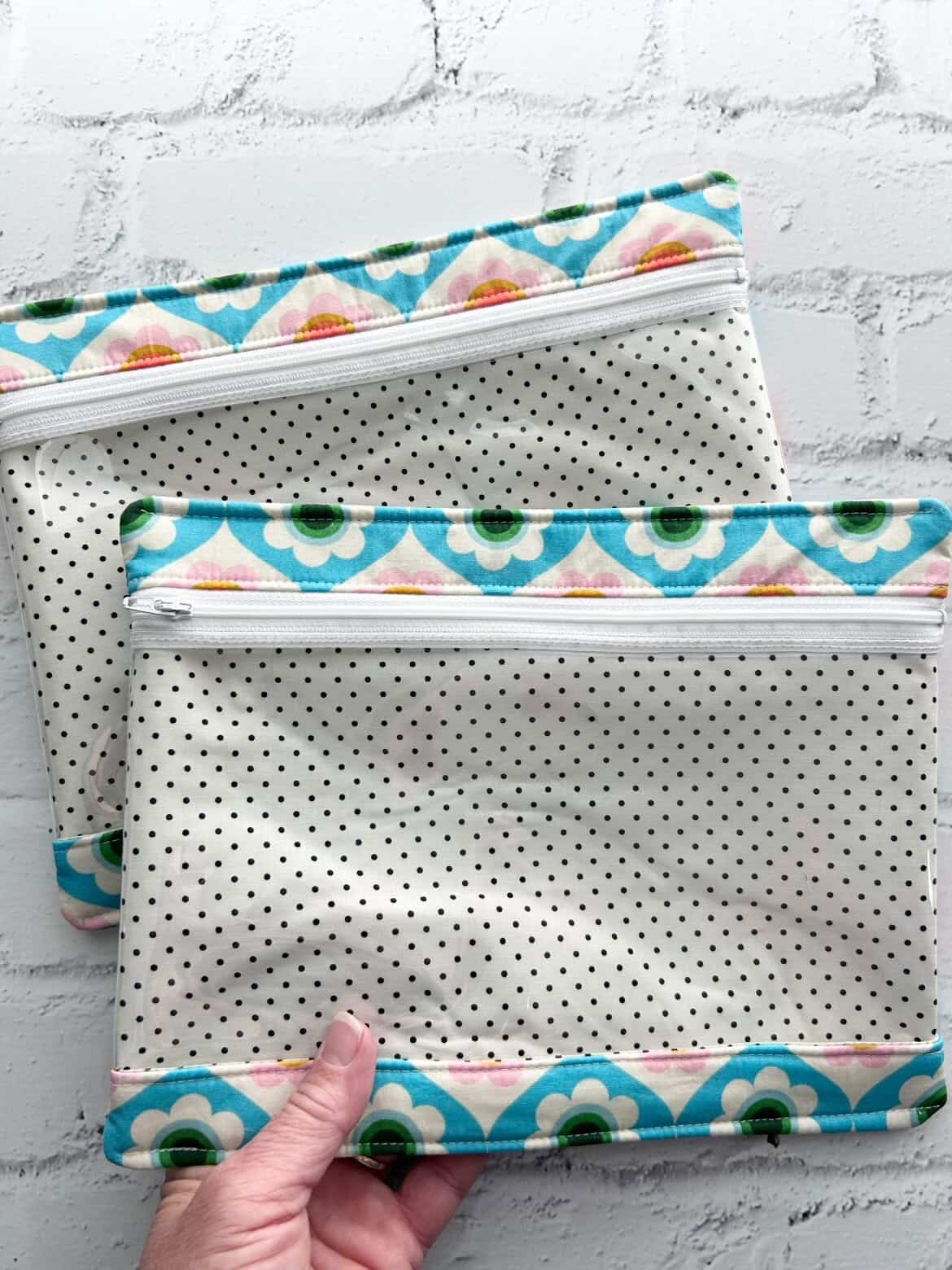 Embroidery Project Bag, Clear Zipper Bag