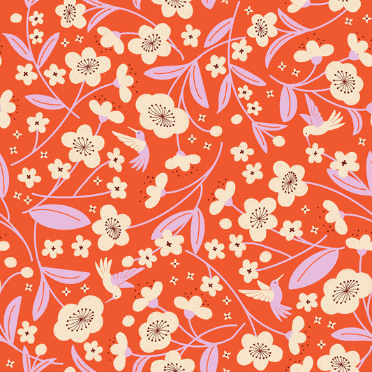 PREORDER: Persimmon Persinmon Blossoms in Warm Red