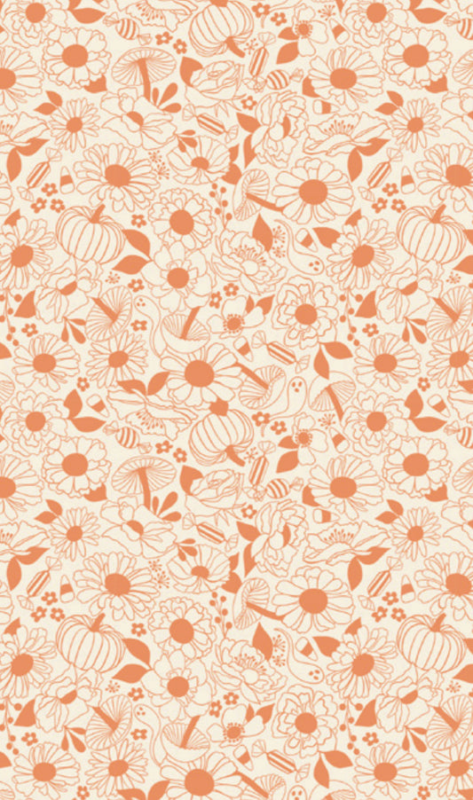 Tiny Frights Halloween Floral in Pumpkin