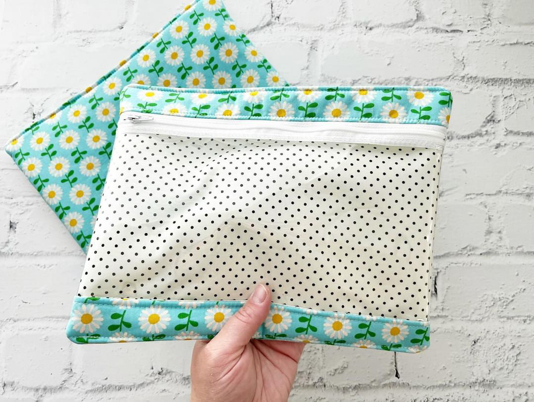 Embroidery Project Bag, Clear Zipper Bag