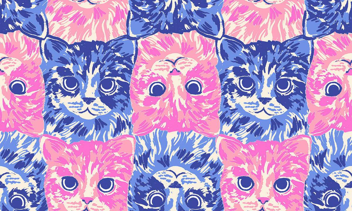 PREORDER: Oops All Cats Cat Checkers in Lindley Blue