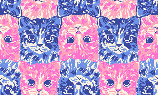 PREORDER: Oops All Cats Cat Checkers in Lindley Blue