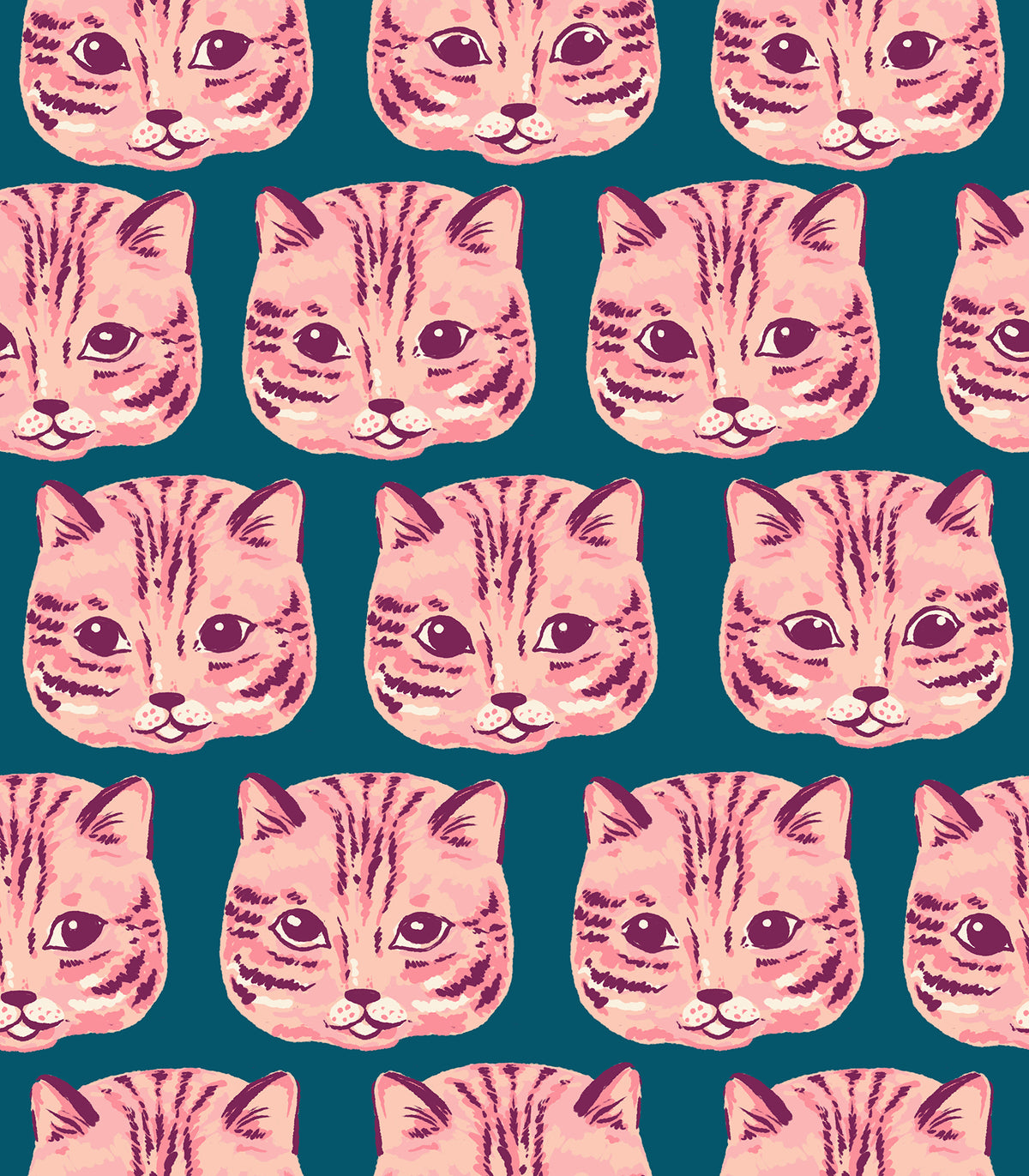 PREORDER: Oops All Cats Meow Meow Canvas in Warm Teal