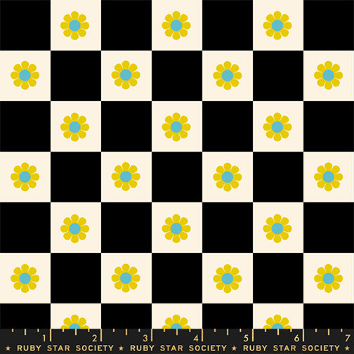 PREORDER: Daisy Days Flowers Check in Black