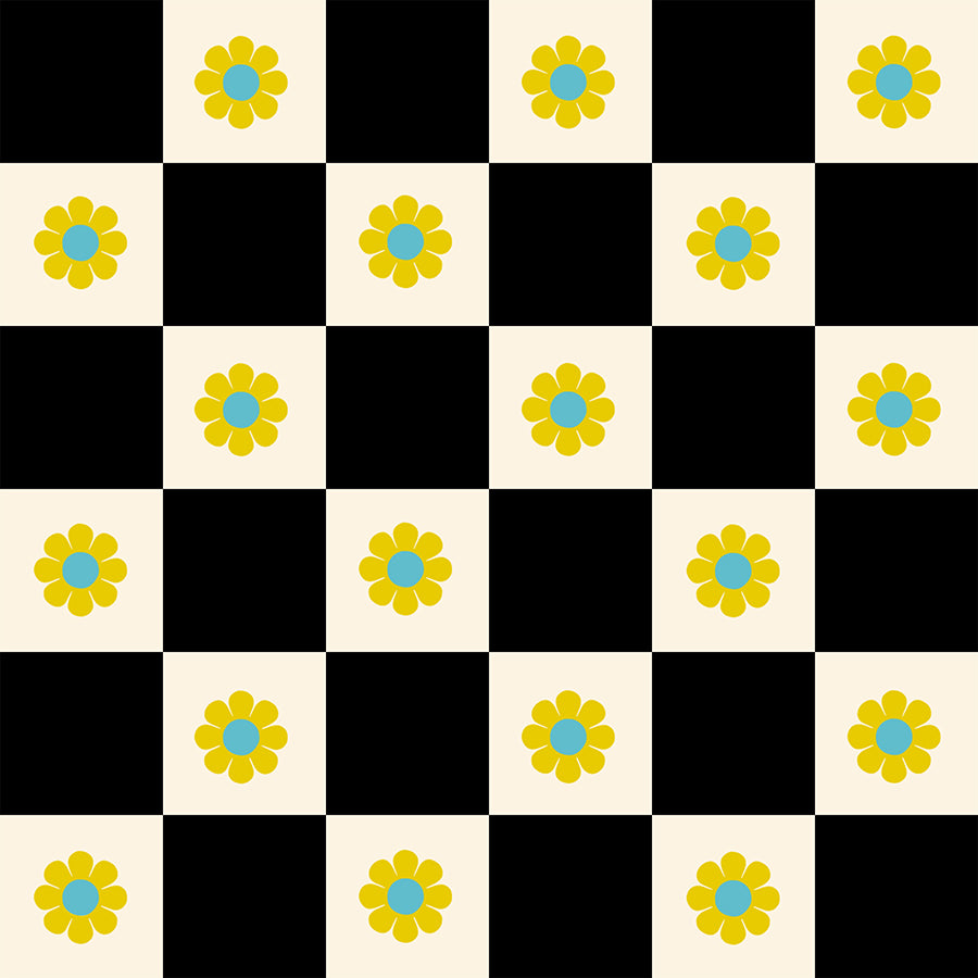 PREORDER: Daisy Days Flowers Check in Black