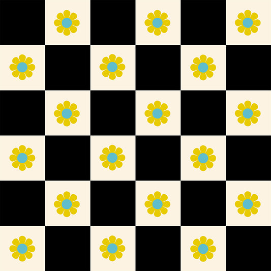PREORDER: Daisy Days Flowers Check in Black