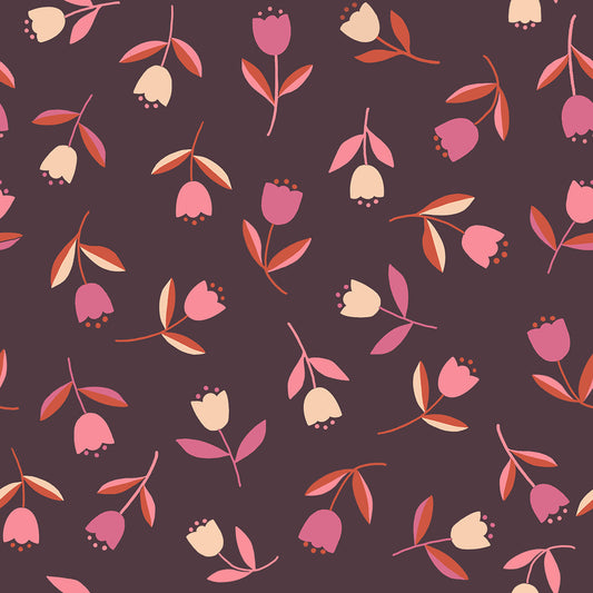 PREORDER: Corsage Tiny Tulips in Eggplant