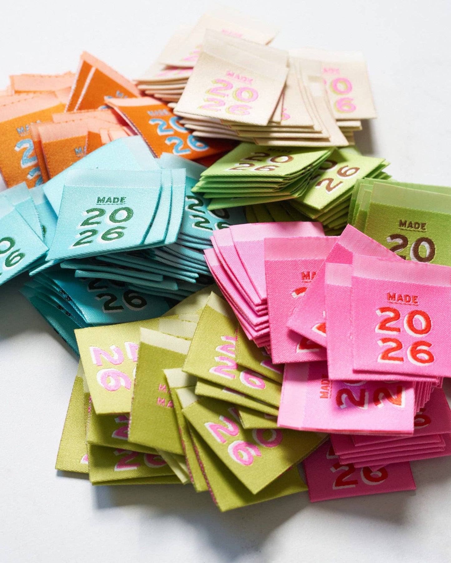 2026 Square Garment Labels: Multi Set of 6