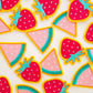 Embroidered Patches - Watermelon & Strawberry - 2 Pack